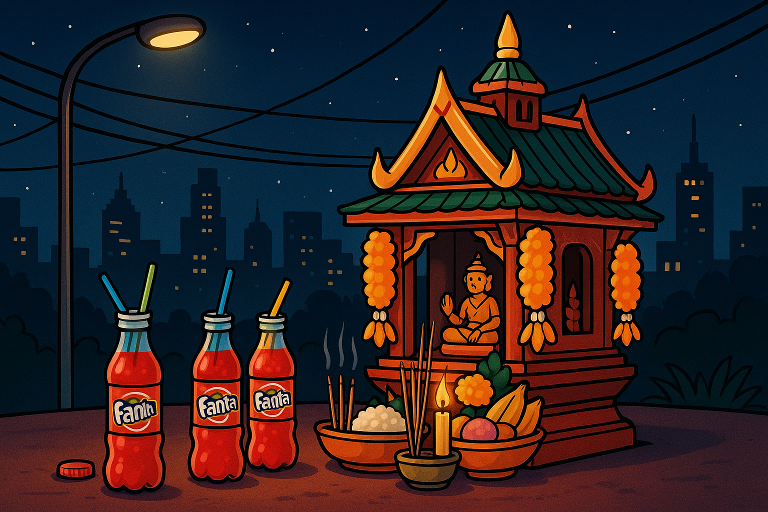 Fanta für die Geister- Thailands charmante Tradition